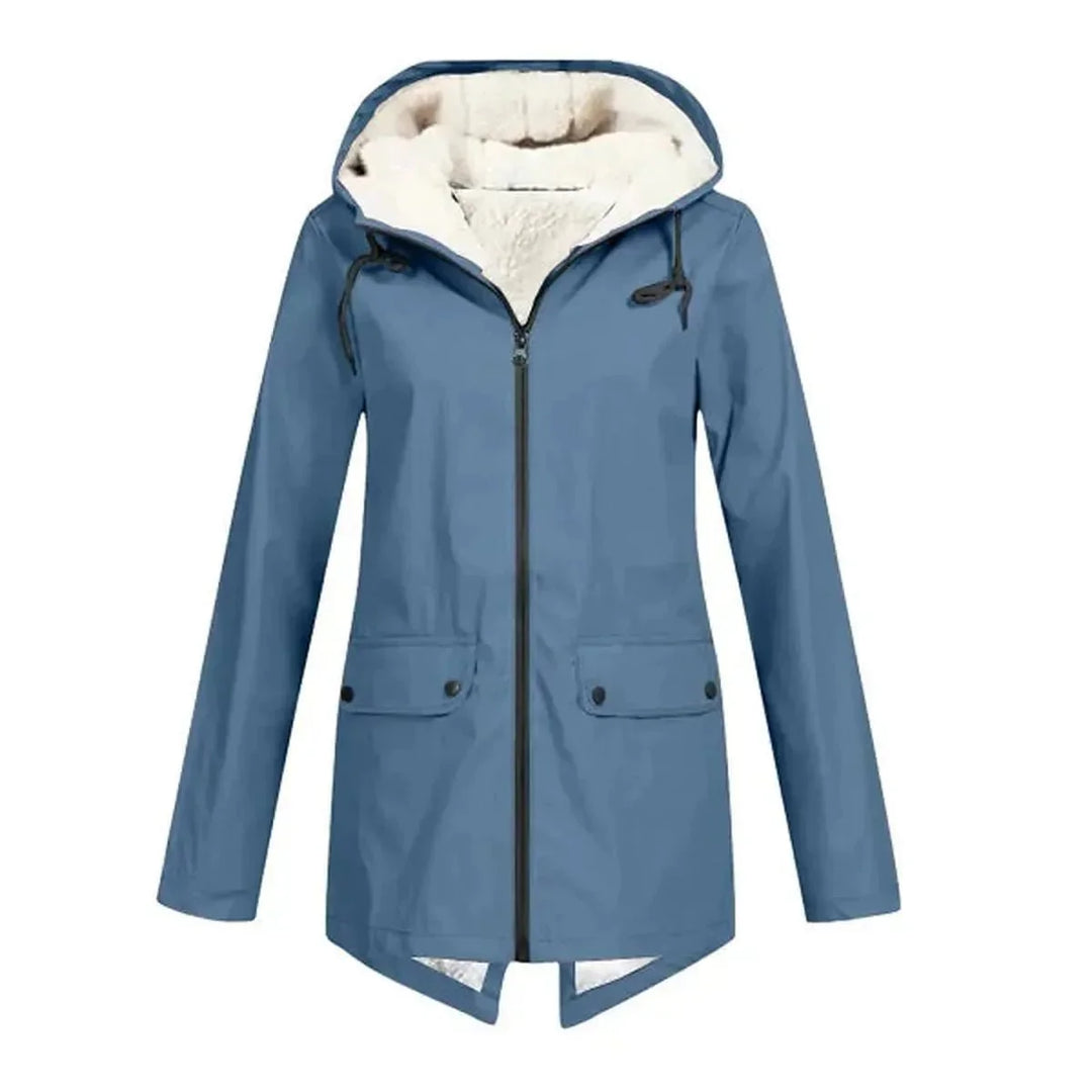 Wodoodporna Hat Trench płaszcz z fleece Lwwg