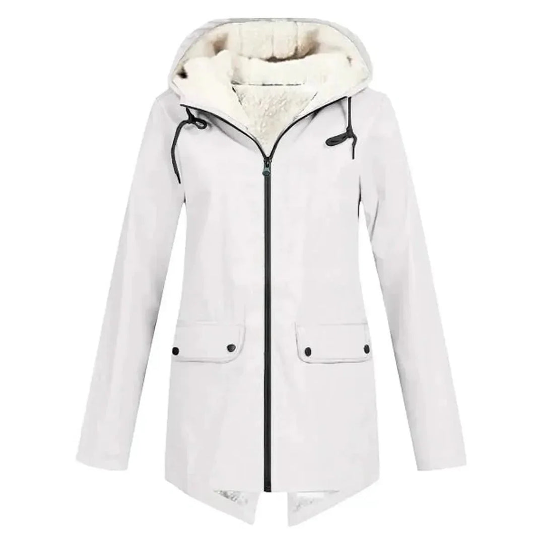 Wodoodporna Hat Trench płaszcz z fleece Lwwg