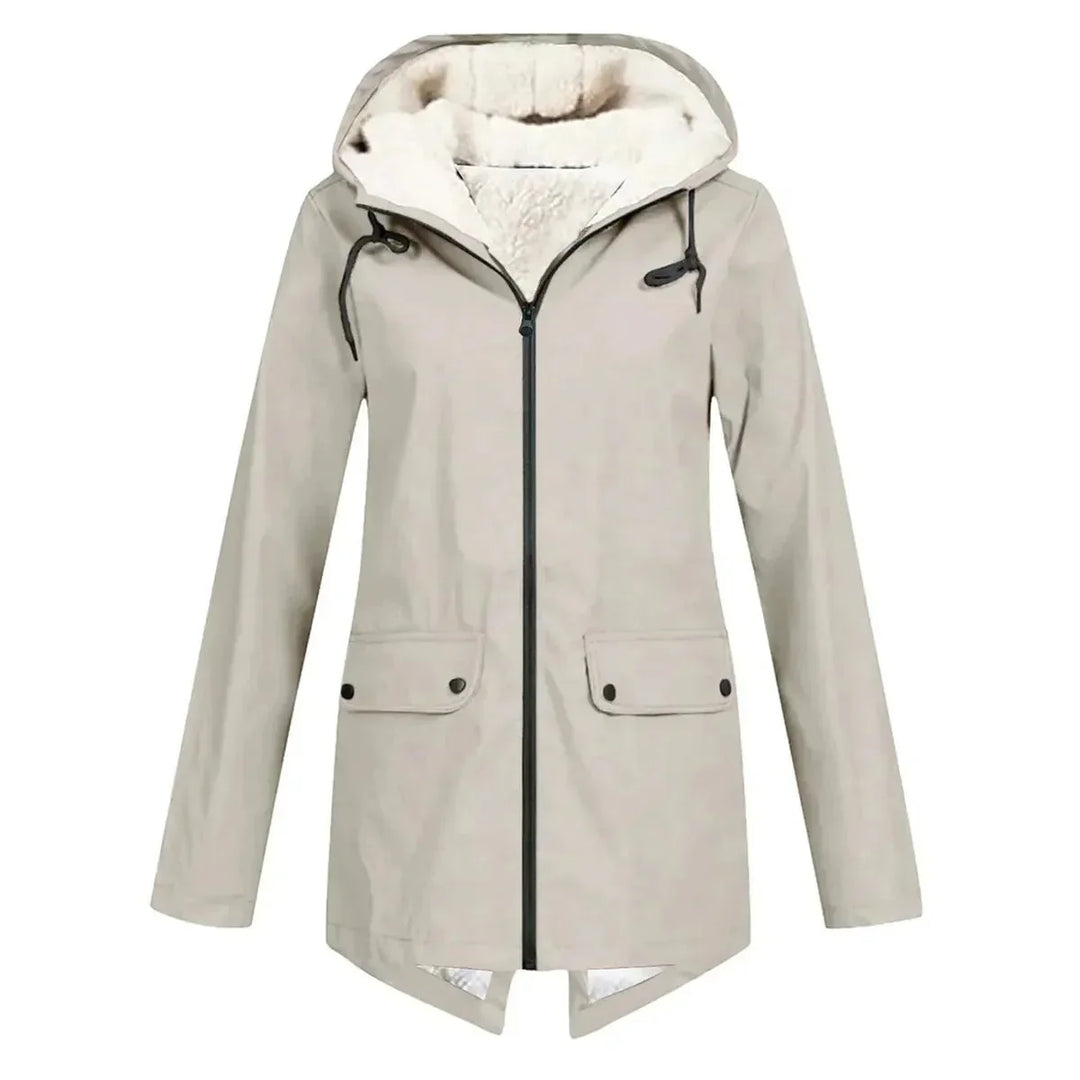 Wodoodporna Hat Trench płaszcz z fleece Lwwg
