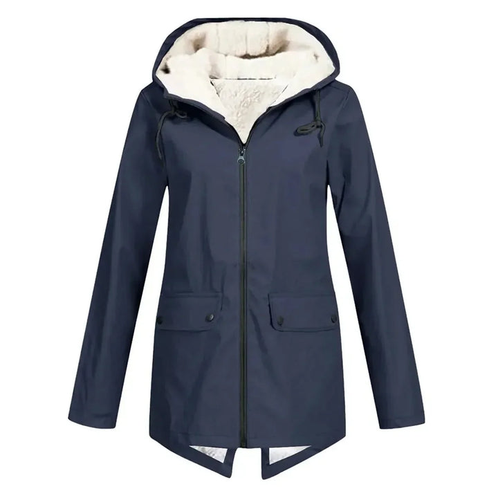 Wodoodporna Hat Trench płaszcz z fleece Lwwg