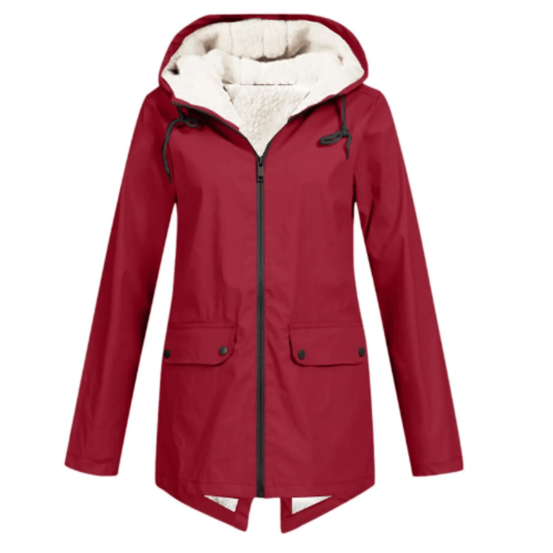 Wodoodporna Hat Trench płaszcz z fleece Lwwg