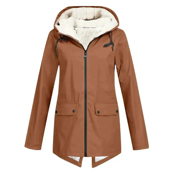 Wodoodporna Hat Trench płaszcz z fleece Lwwg