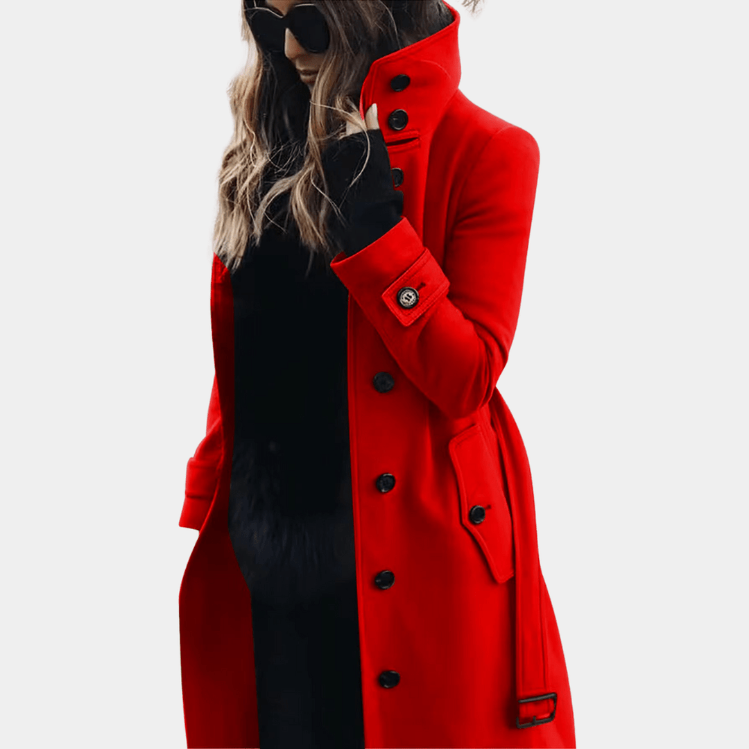 Damska elegancki ciepła Trench płaszcz