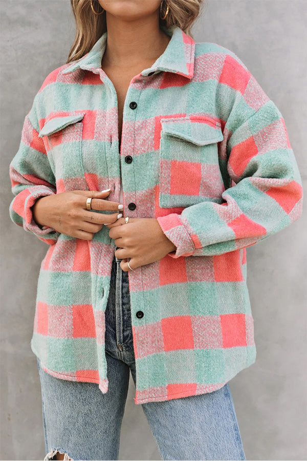 Krata kolor Block casualowo oversize kurtka