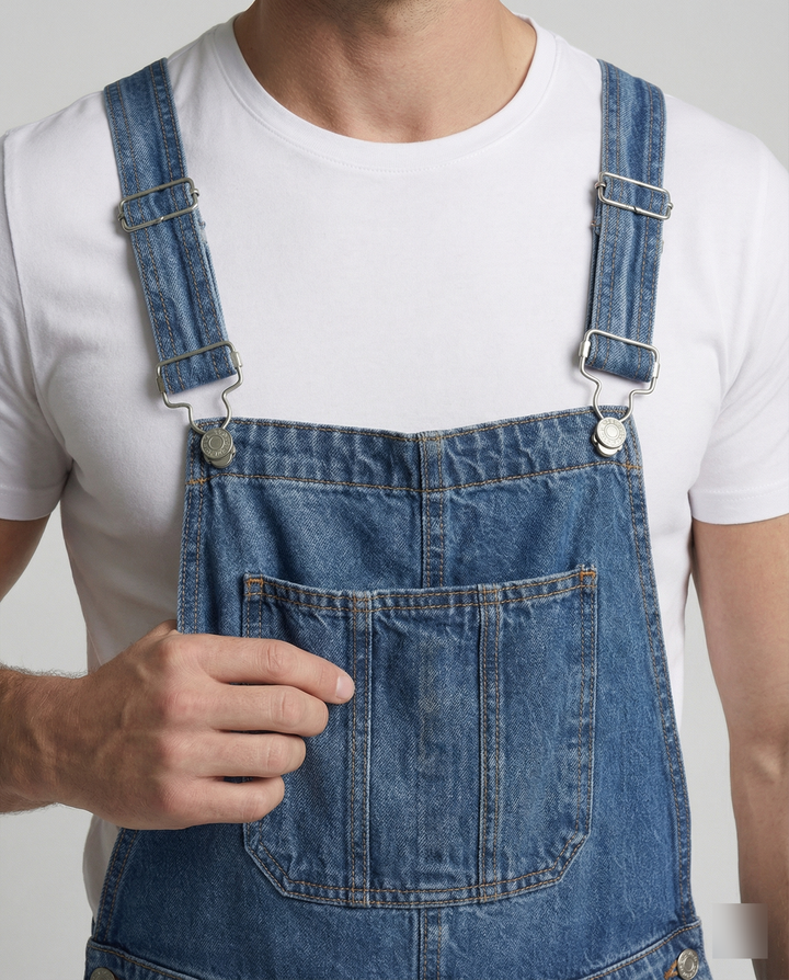 Męska overalls solidny z regulowany straps