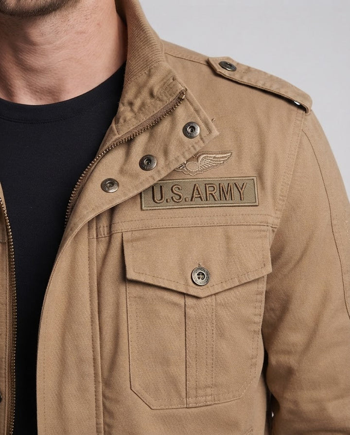 Męski Military-Inspired Utility Kurtka