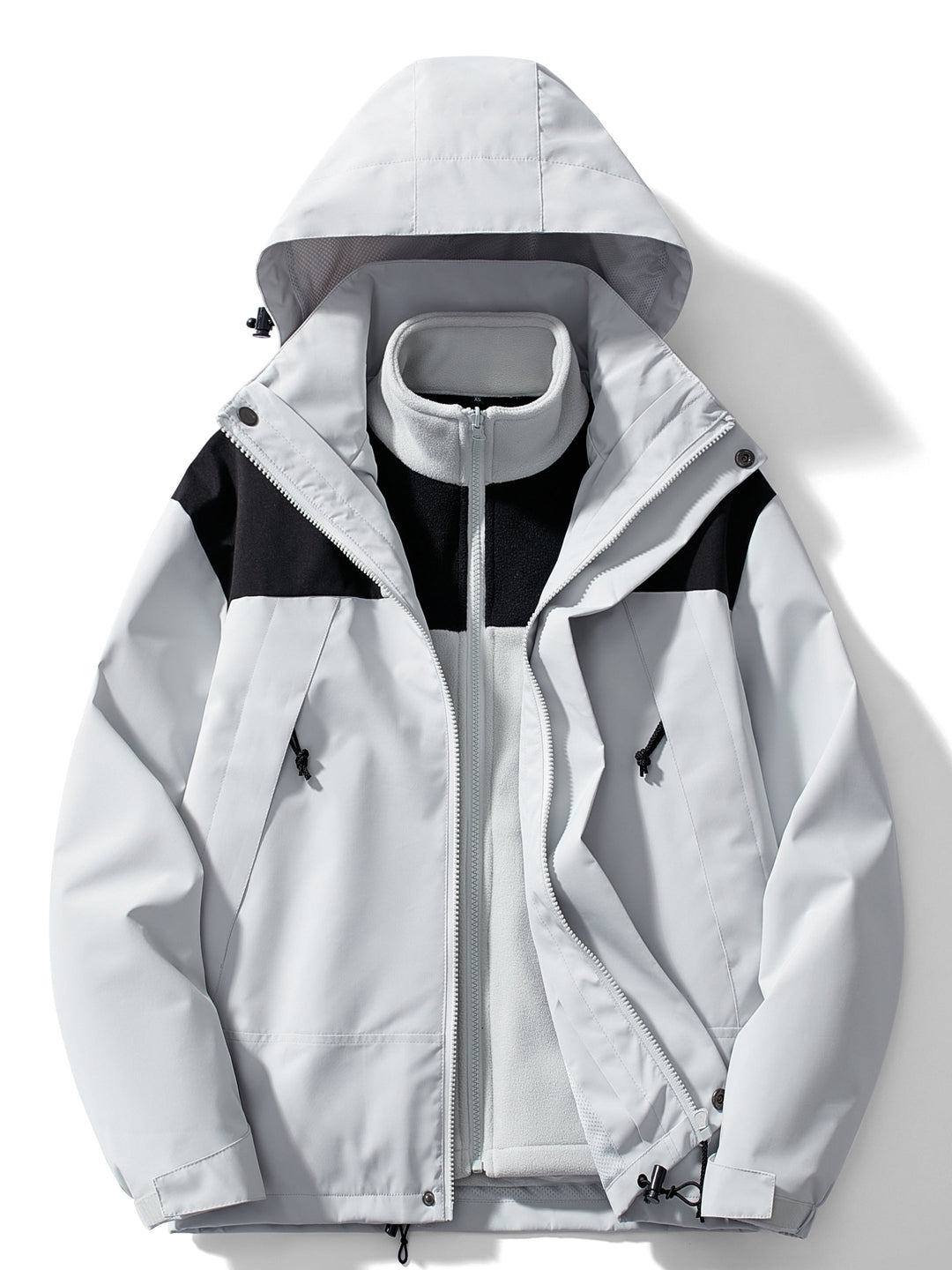 3-w-1 fleece kurtka zimowa z kapturem dla kobiet