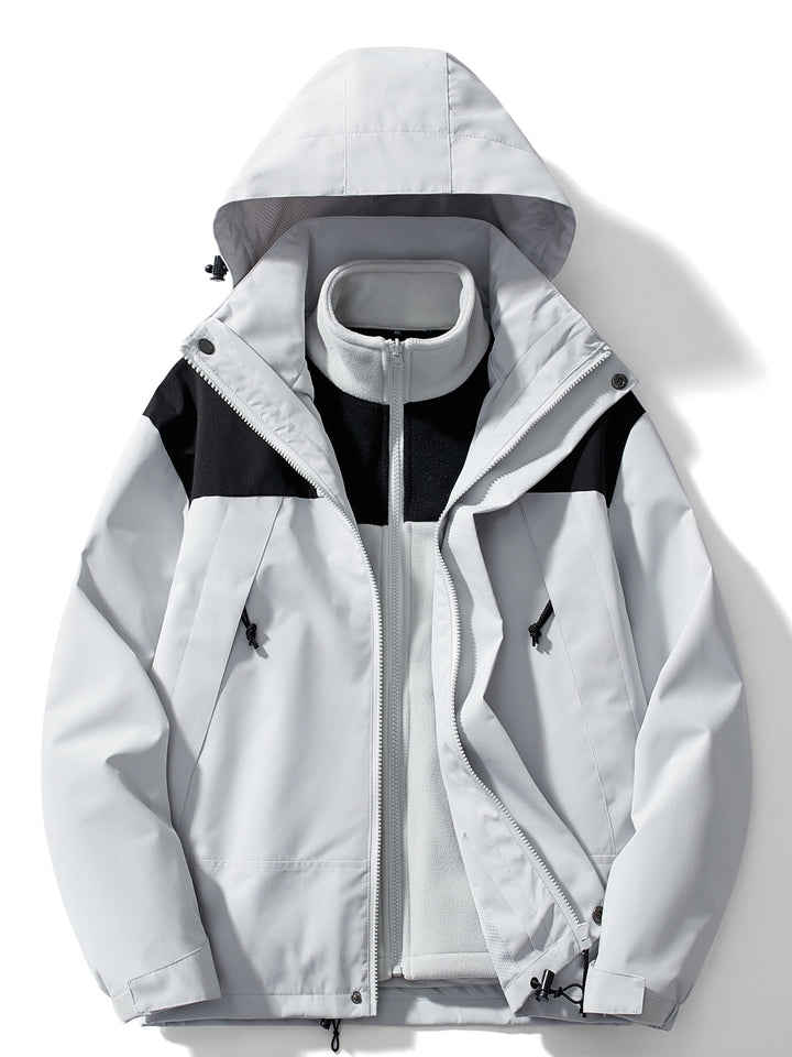 3-w-1 fleece kurtka zimowa z kapturem dla kobiet