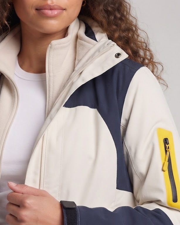 Damska two-piece outdoor kurtka z removable polar wewnętrzny kurtka, odporna na wiatr i wodę softshell zewnętrzny layer i kaptur