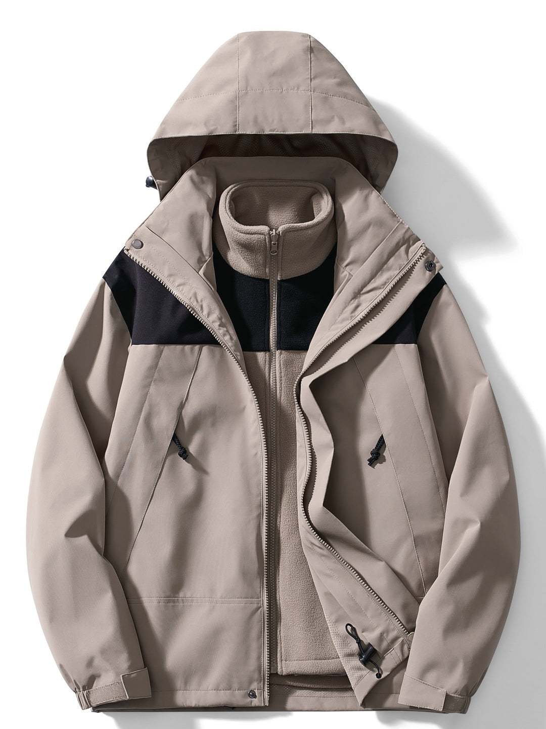 3-w-1 fleece kurtka zimowa z kapturem dla kobiet
