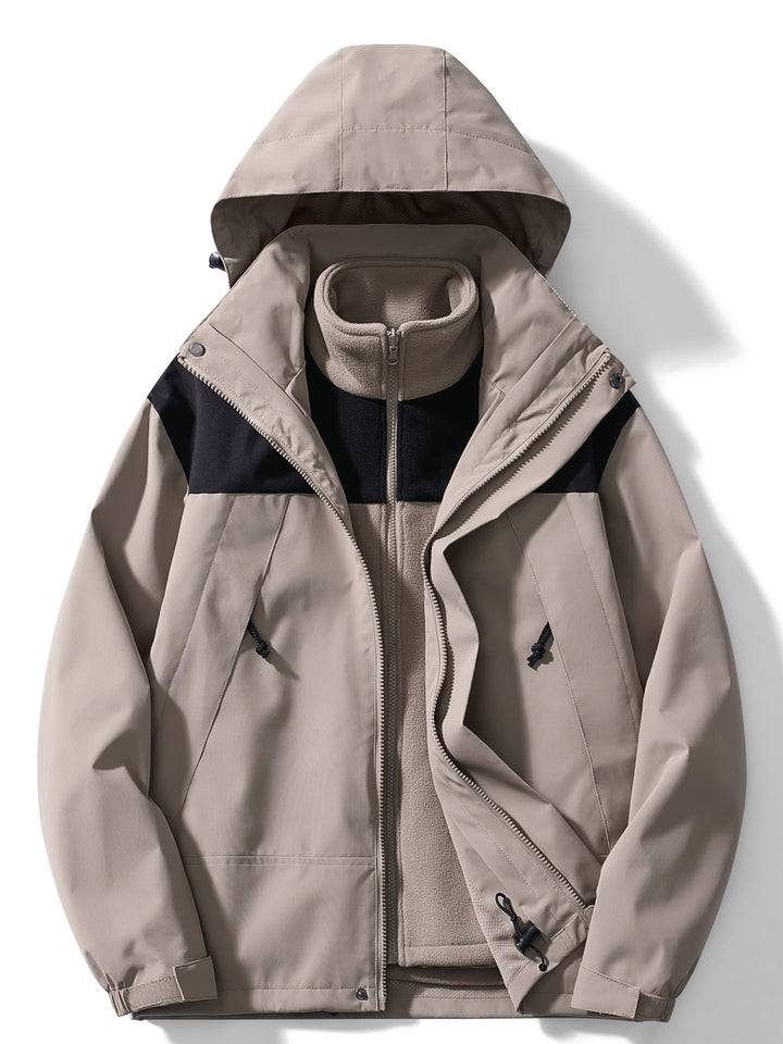 3-w-1 fleece kurtka zimowa z kapturem dla kobiet
