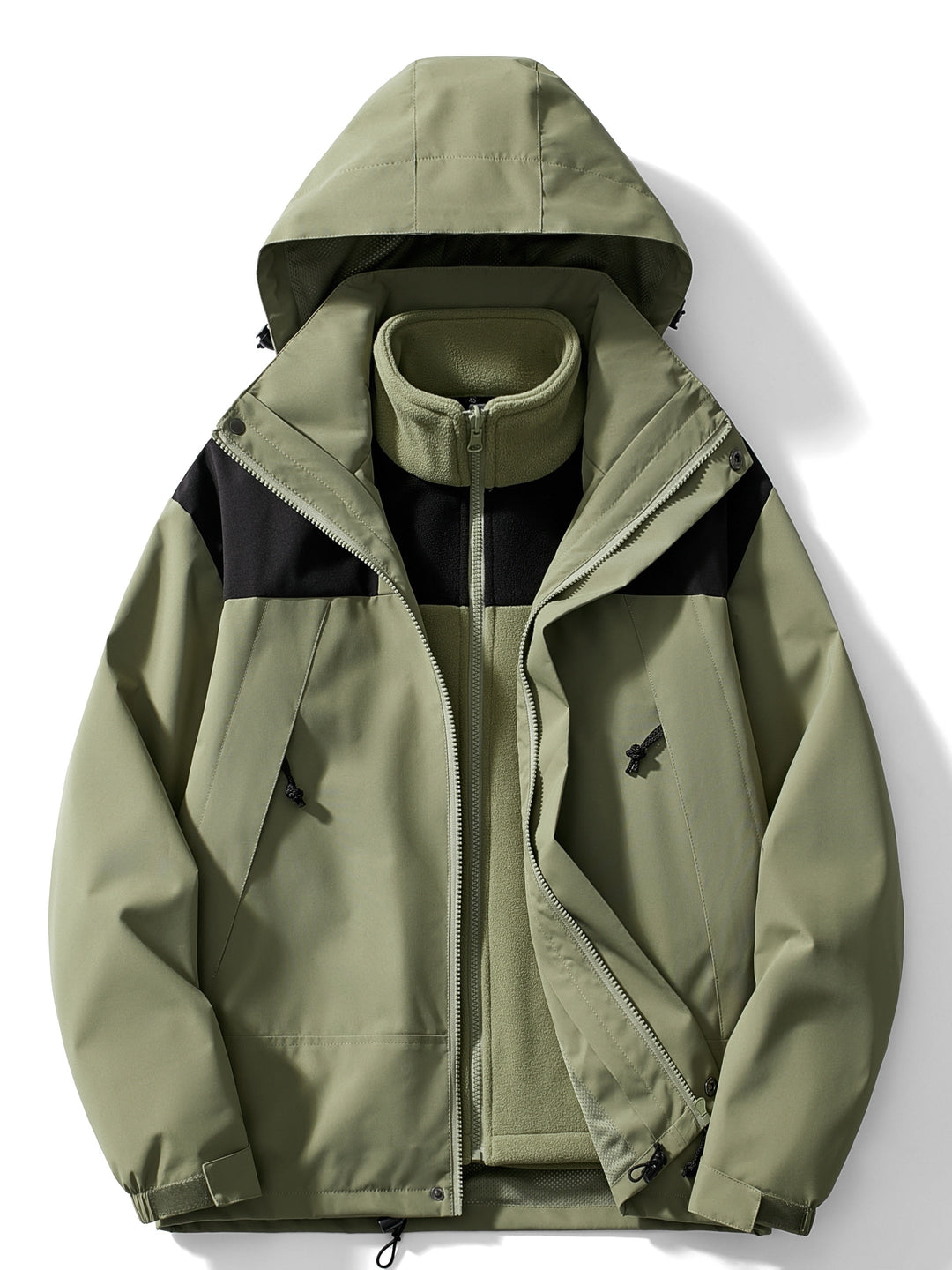 3-w-1 fleece kurtka zimowa z kapturem dla kobiet