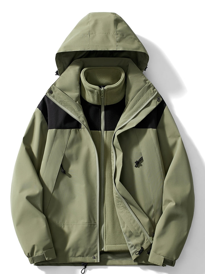 3-w-1 fleece kurtka zimowa z kapturem dla kobiet