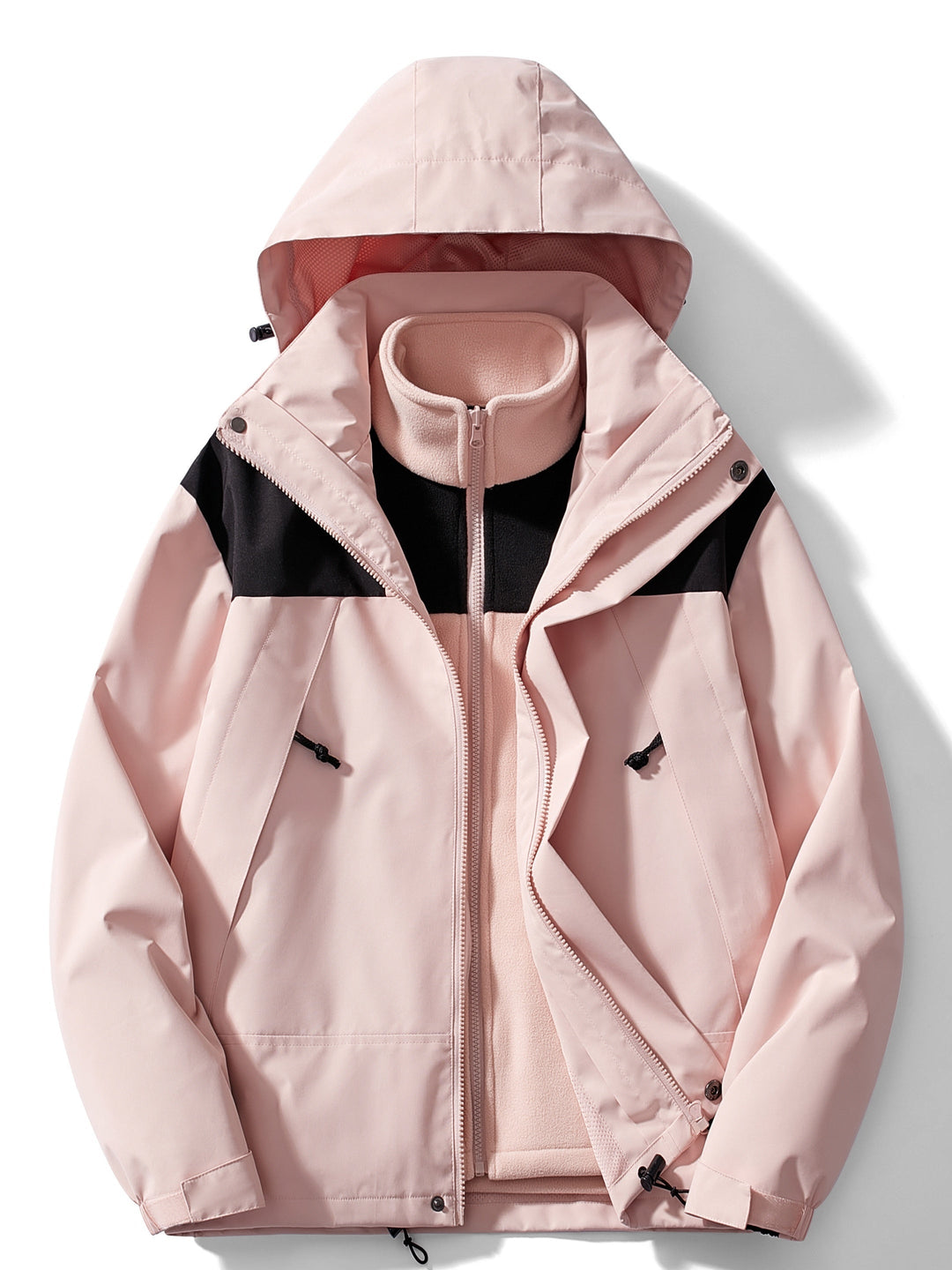 3-w-1 fleece kurtka zimowa z kapturem dla kobiet