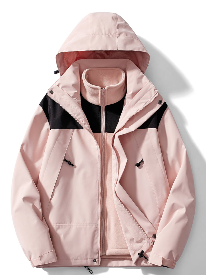 3-w-1 fleece kurtka zimowa z kapturem dla kobiet