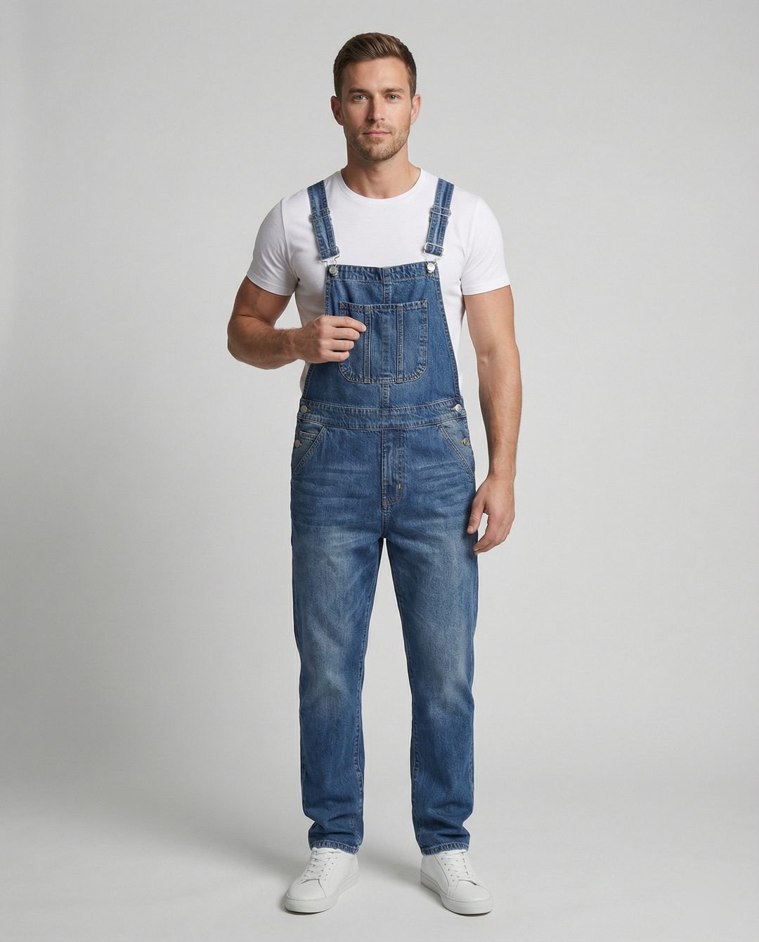 Męska overalls solidny z regulowany straps