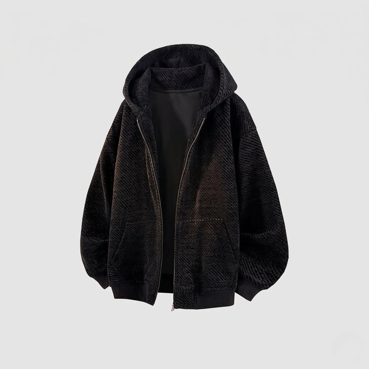 Unisex oversize Teddy-polarowa-Kapuzenjacke mit durchgehendem Reißverschluss und aufgesetzten Eingrifftaschen