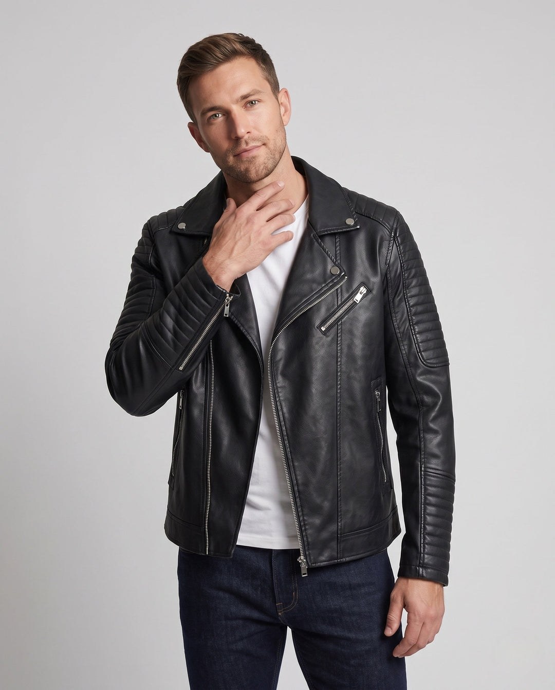 Męski Fashion Biker Kurtka