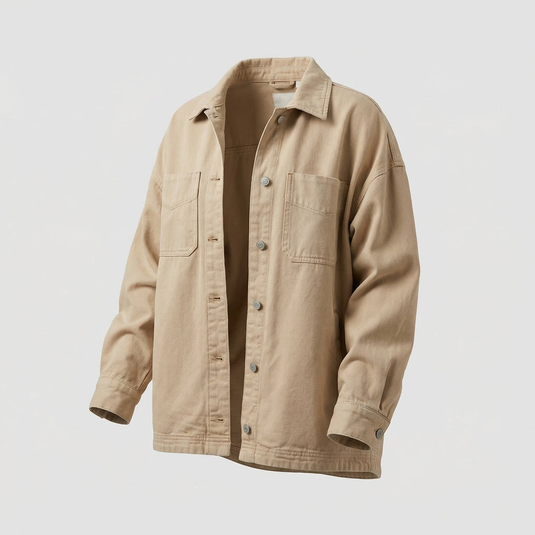 Damska codzienna Overshirt kurtka z naszywanymi kieszeniami