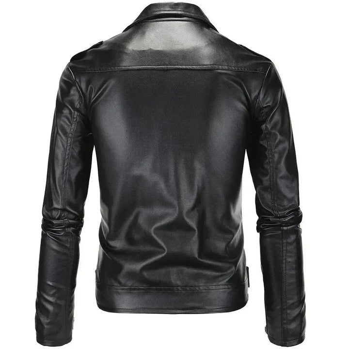 Slim Fit Biker Męska skóra kurtka