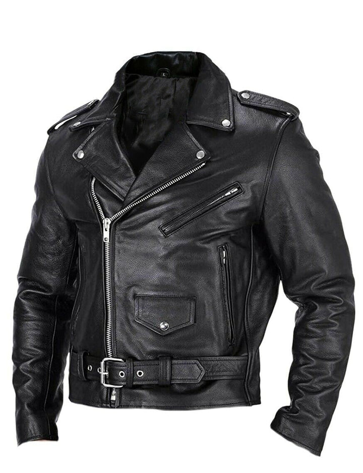 Eloura-Moda | Slim Fit skóra Motorcycle kurtka dla Męska z stójką