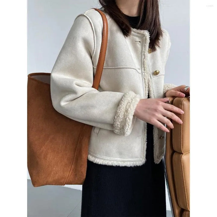 miękki kurtka z Lambswool
