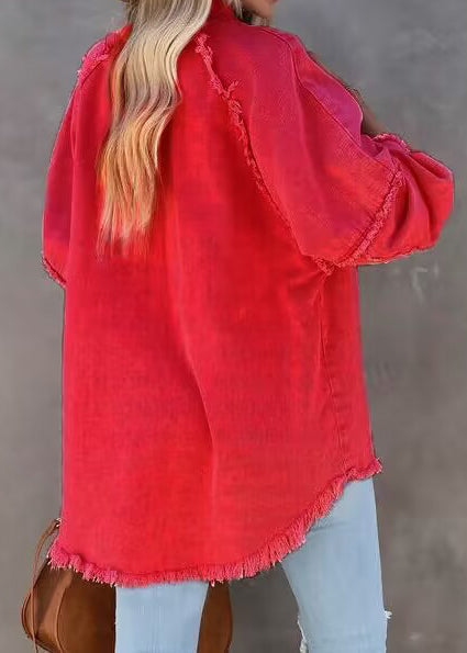 Edge Patchwork kieszenią denim kurtka